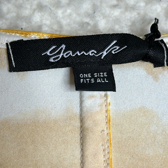 NWT Yana K Womens Tie Dye Striped Mid Sleeve V-Neck Oversized Tara Top One Size - Picture 5 of 8